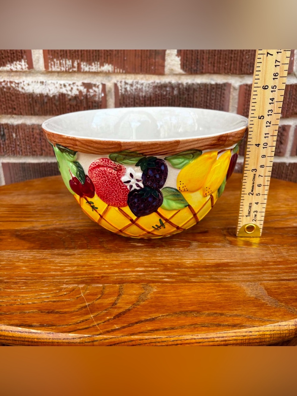 Vintage Hand-Painted Fruit Bowl Gourmet Ceramic Kitchenware Cottagecore - Picture 2 of 5